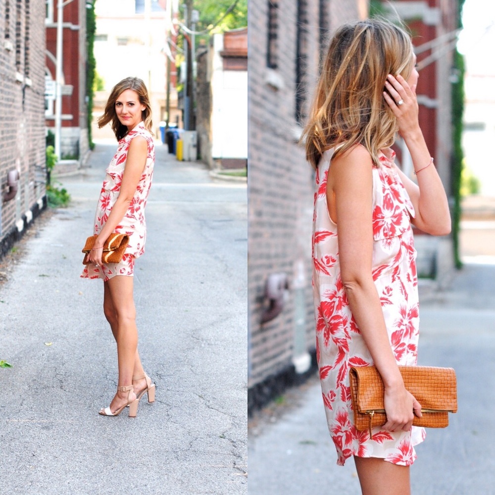 Equipment Floral Hawaiian Button Down Blouse Top